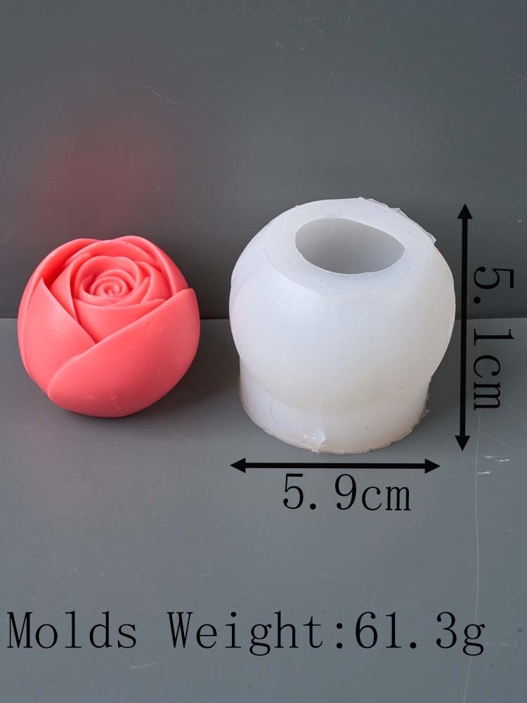DIY Rose Ball Scented Candle Silicone Mold DIY Flower Chocolate Cake Handmade Soap Making Plaster Resin Mould Home Decor Gifts