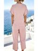 European & American Women's Fashion: Solid Color Irregular Short Sleeve Summer Set