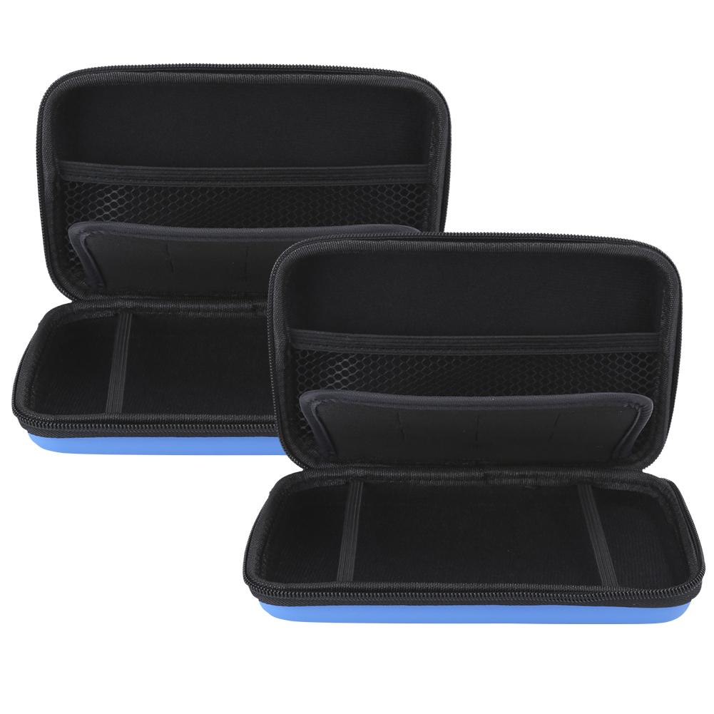 2Pcs EVA Protective Hard Package Portable Storage Bag for Nintendo 3ds XL Game Consoleblue