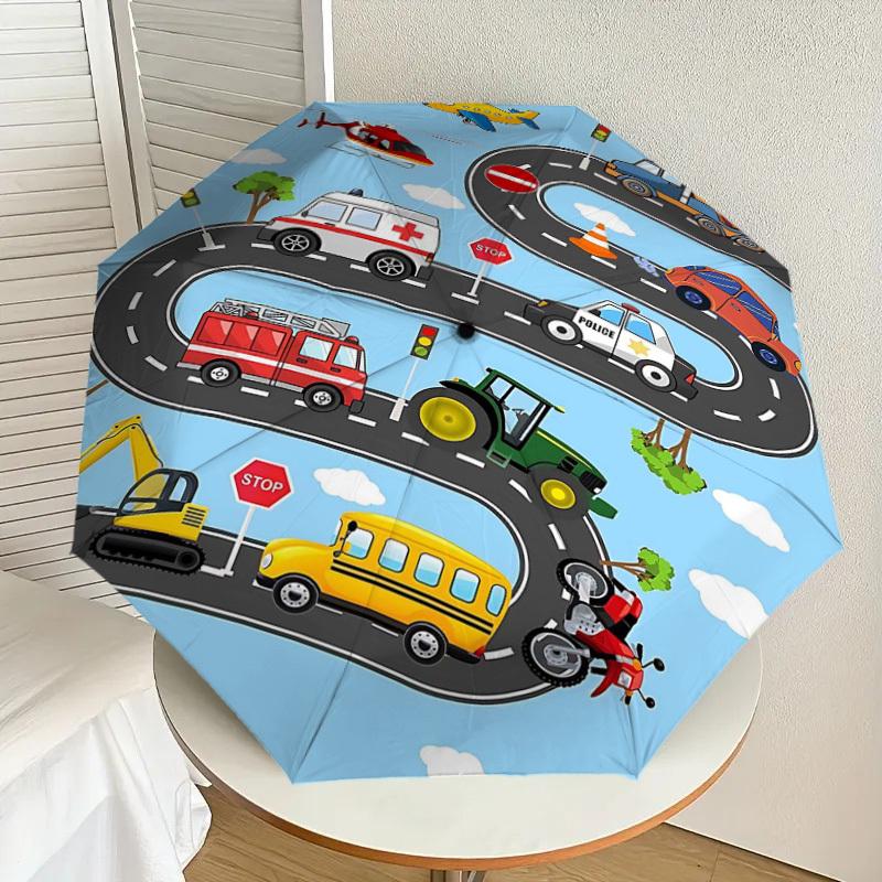 1PC Transportation Vehicle Umbrella-8-Rib Reinforced, Automatic Open, Lightweight & Durable, Cute Fashion Accessory for Outdoor-T318