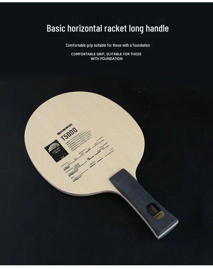 SANWEI T5000 Carbon Table Tennis Paddle: 5-Ply Wood, 2-Ply Carbon, for Beginners and Intermediate Loop Attackers.