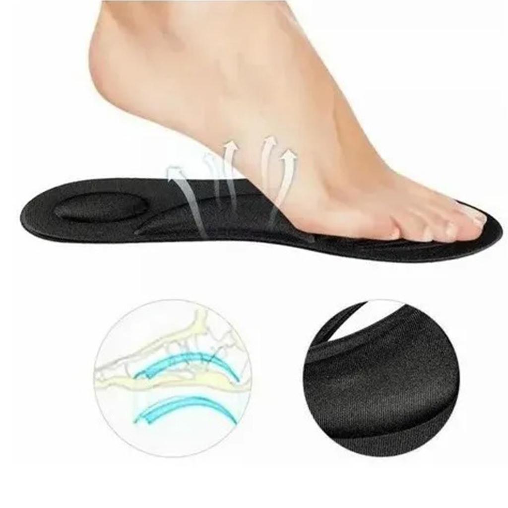 1 Pair Women and Men Insoles Soft Foam Breathable Sweat Absorbing Shock Absorbing Deodorization Arch Support Insole Black Men 40‑45