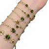 Elegante Bracciale a Pendente Fiore Geometrico in Zirconia Francese – Gioiello da Mano Lussuoso e alla Moda per Donne