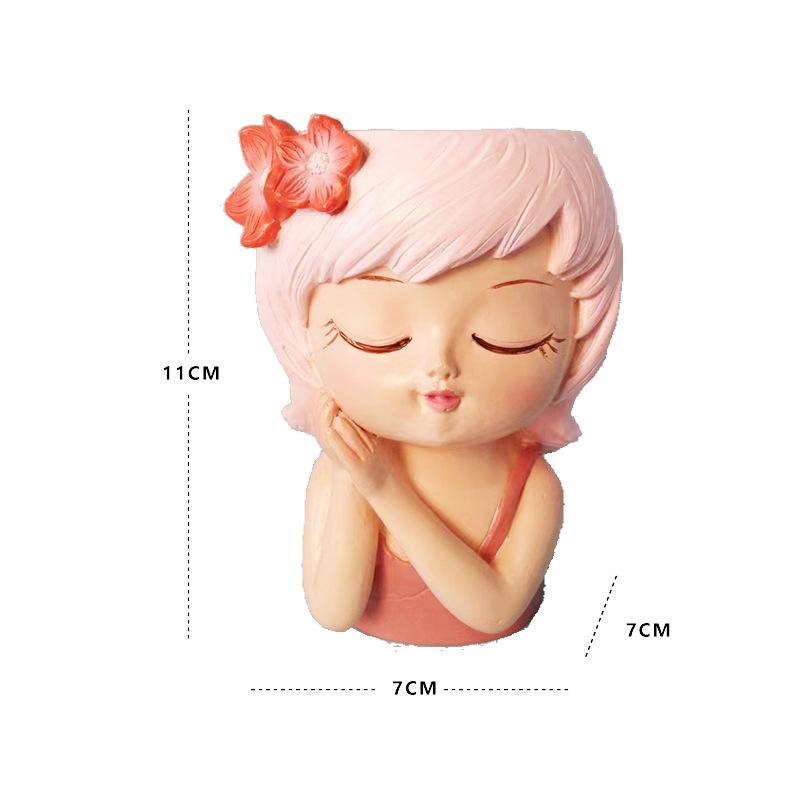 Face Planters Pots Tabletop Decorative Decor Flower Vase Statue Fairy Flowerpot For Cafe Kitchen Drawing Room Bedroom Office