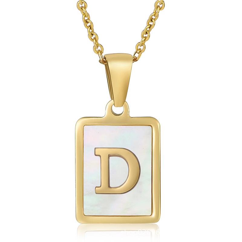 2026 Three-dimensional Shell Letter Necklace Women's 26 Letter Pendant Non-fading Jewelry