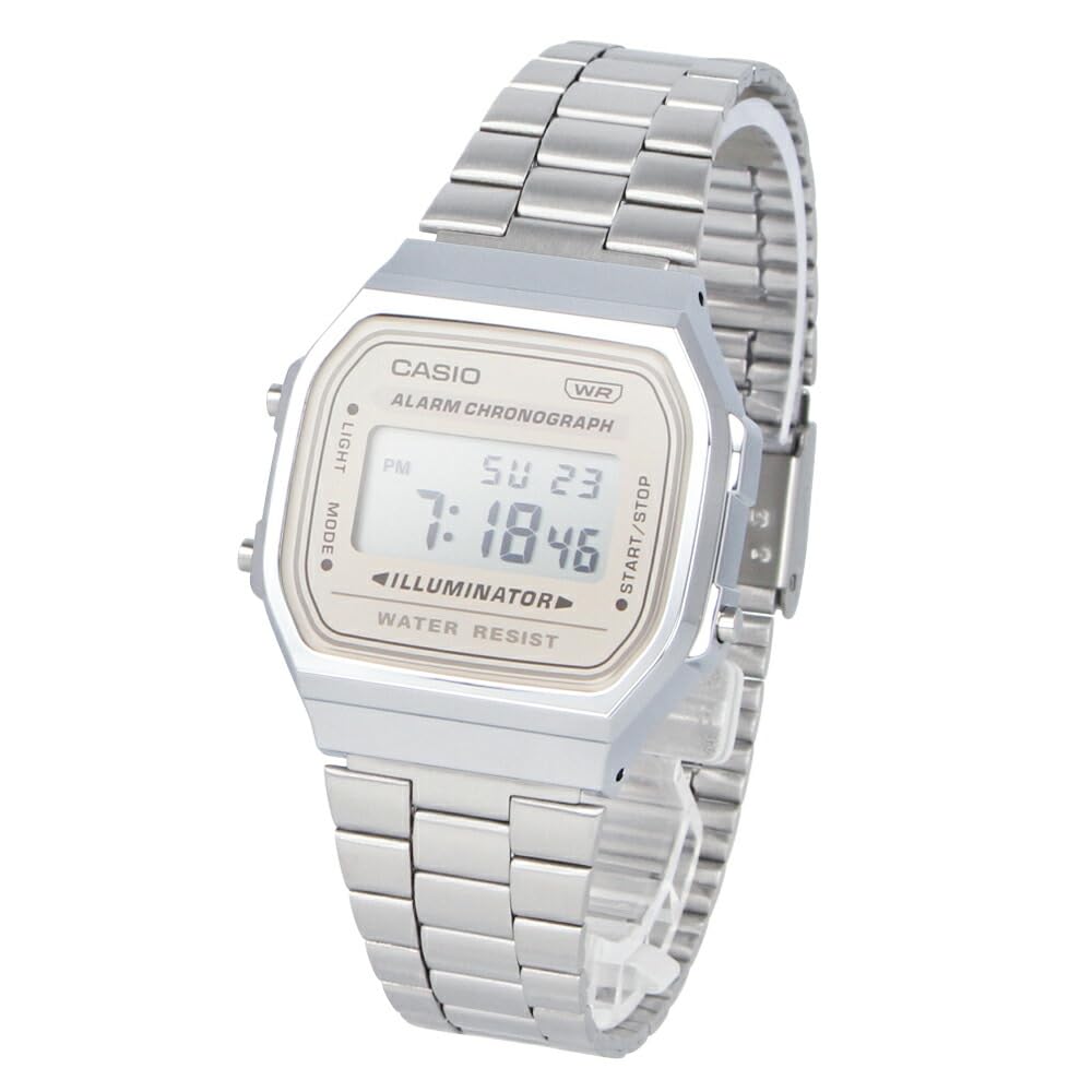 

CASIO Casio Cheap Casio Chip Casio Vintage Wristwatch Unisex Digital Silver Light Beige Men s Women s A168WA-8A [Used]