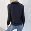 Casual Comfort and Versatility Autumn and Winter Women's Long-sleeved Plaid Splicing Sweater Women
