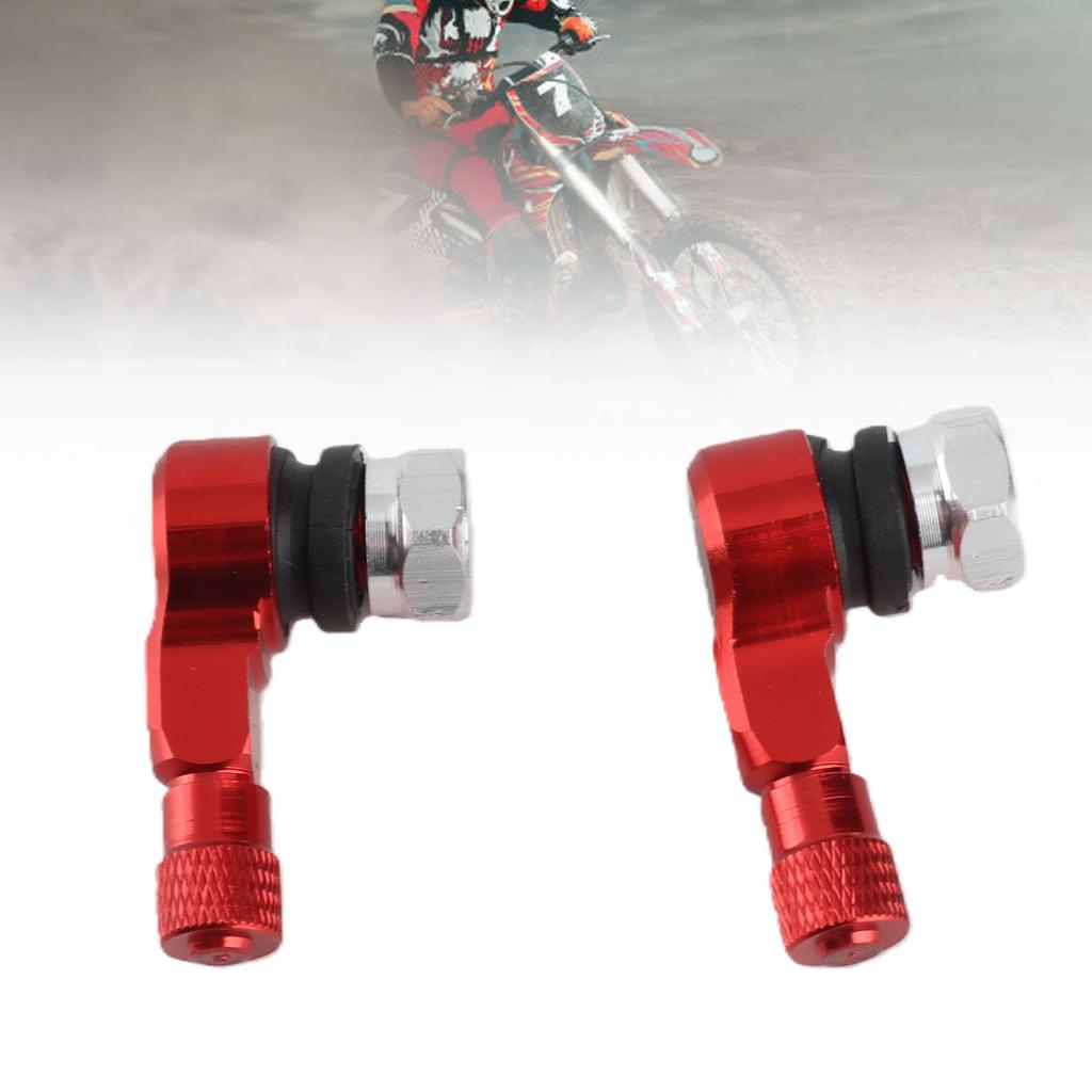 2 Stück 11,300 cm   Motorrad Aluminiumräder Reifenventilschäfte   90 Grad Rot