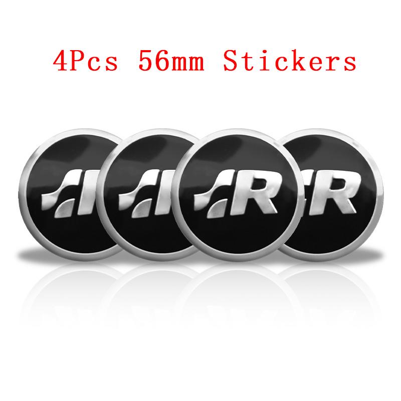 4Pc 55mm 56mm 60mm 65mm Car Wheel Center Hub Cap Rim Cover Stickers For Volkswagen VW GTI R-Line R Polo T5 Golf Passat Scirocco