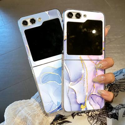 Für Samsung Z Flip6 Flip5 Flip4 Flip3 Motorola Razr 40 Ultra Klapptelefonhülle PC Weicher Marmor Stoßfeste Schlanke Schale