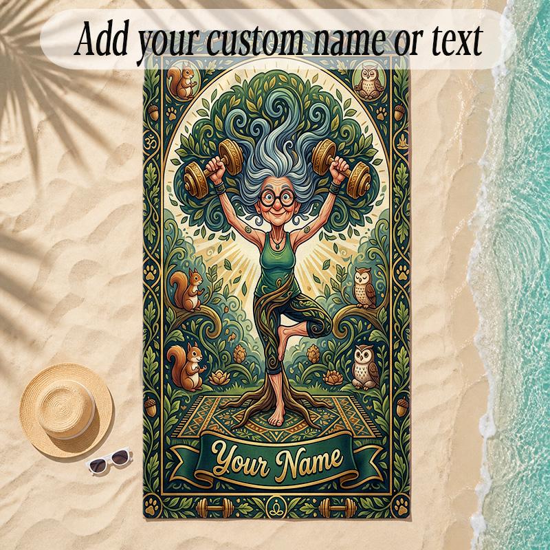Birds Theme Soft Beach Towel Personalized Custom Name Text Towel Portable for Beach Pool Travel