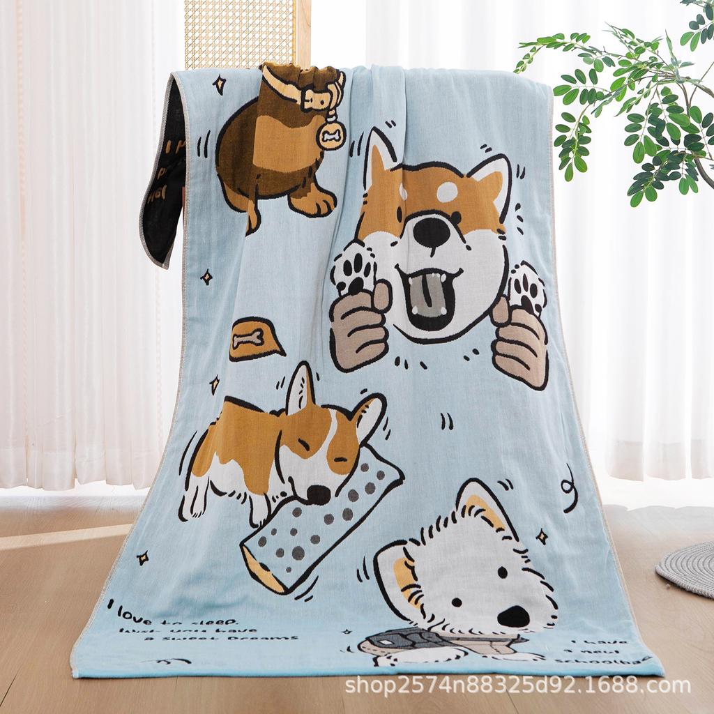Pure Cotton Bath Towel, Four-Layer Gauze, Men'S And Women'S Enlarged Models, Soft And Absorbent For Household Use, Adult Children'S Bath, Cotton Towel