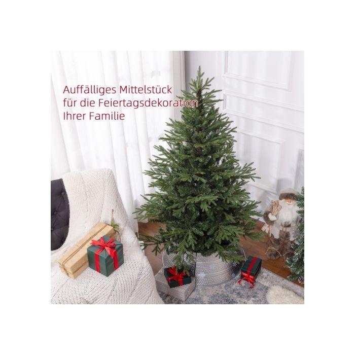 HOMCOM Sapin De Noël 150 Cm, Aspect Réaliste, Montage Rapide, Support Inclus, Plastique Ignifuge