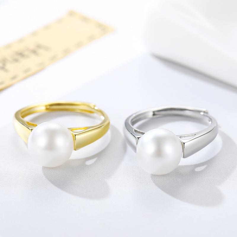 Pearl Ring 925 Silver Jewelry Accessories Open Finger Rings for Women Wedding Birthday Engagement Promise Party Gift Wholesale