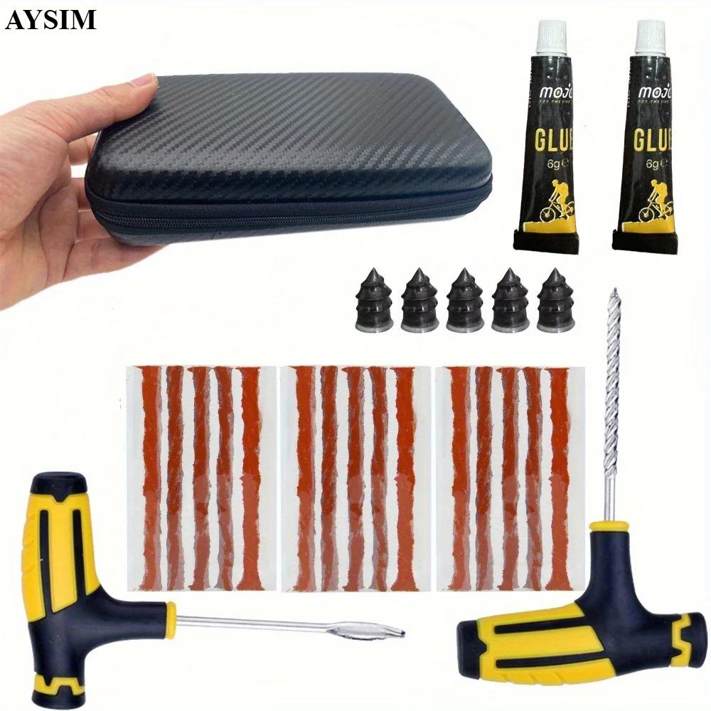 

Emergency Pro Tire Repair Kit - Heavy-Duty Glue & Plugs for Car/Truck/RV, Lifetime Use Puncture Fix