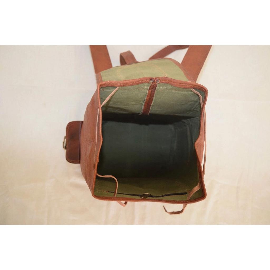 Leather Backpack Bag Rucksack Vintage Men's Laptop Brown Messenger Genuine Real