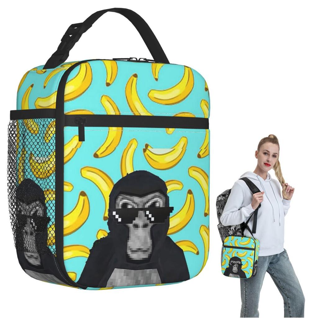 Gorilla Tag Monkey Insulated Lunch Bag for Women Kids Leakproof Food Boxes Thermal Lunch Box Tote