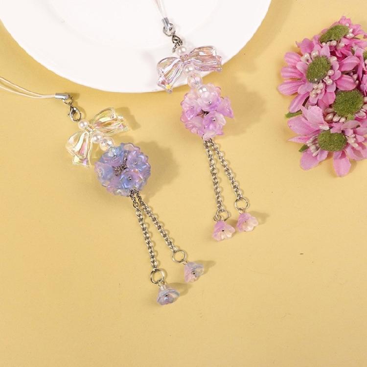 Fashion Flower Phone Accessory Butterfly Phone Charm for Women Keychain Keyring