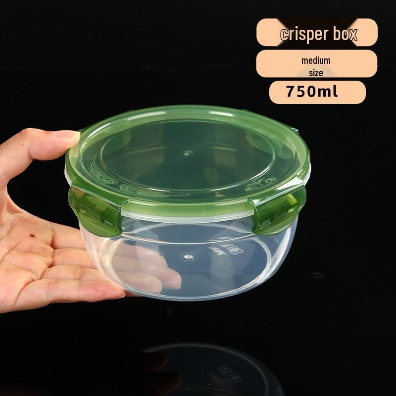 Round Sealed Plastic Food Storage Set—Microwave & Refrigerator Safe, Large Capacity, Ideal for Lunch and Instant Noodles.