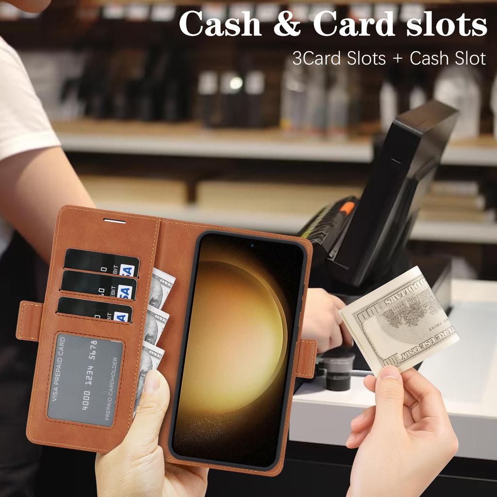 2 in 1 Wireless Charging Magnetic Case for Samsung Galaxy S25 Ultra S24 Plus S23 S25U S24U Wallet Cash Cards Slot Phone Cover