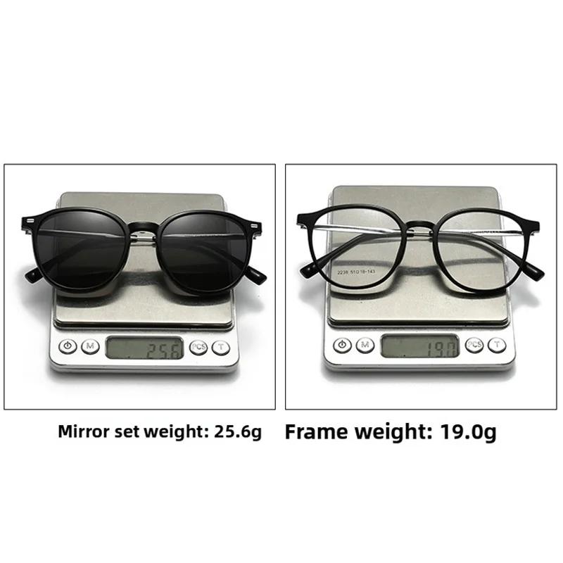 Myopia Prescription Oval Frame Glasses -0.5 to -600  Magnetic Sunglasses Clip Blue Light Blocking Shortsighted