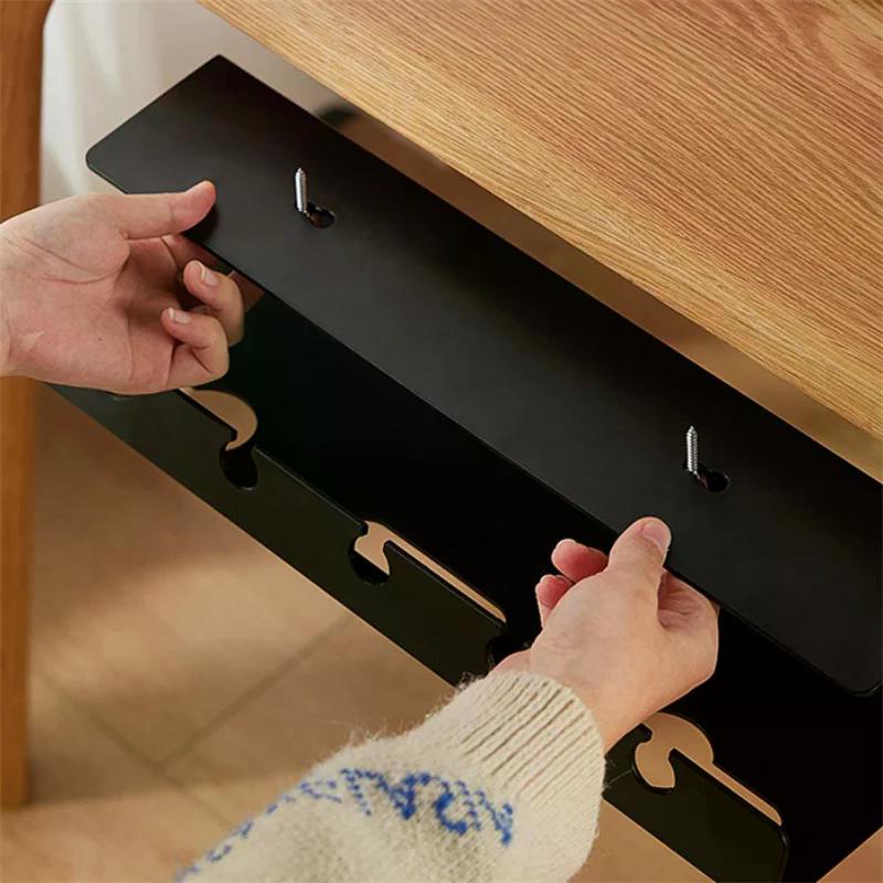 Under Desk Cable Management Cable Tray Under Desk With Clamp Power Strip Cord Holder No Drilling Sturdy Spacious Supplies