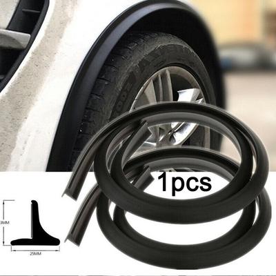 1.5m Universal Car Flares Extension Strips Black Rubber Wheel Eyebrow Decorative Strip Wheel Arch Strip Car Accessories