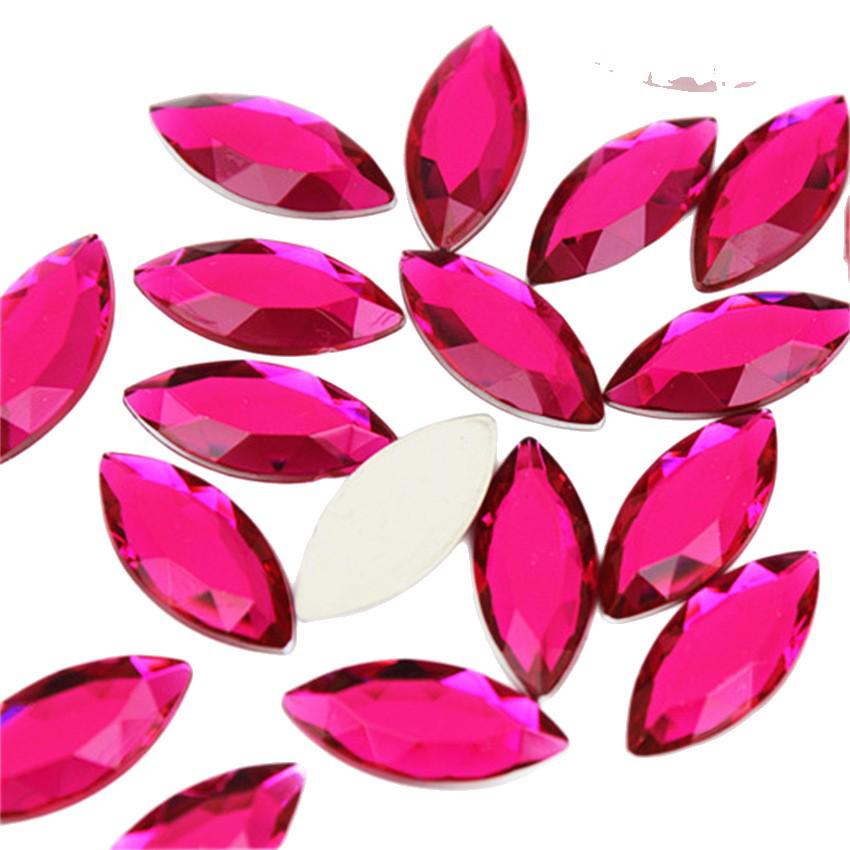 9x20mm Horse Eye Acrylic Flat Back Rhinestones for Jewelry and Craft Decoration