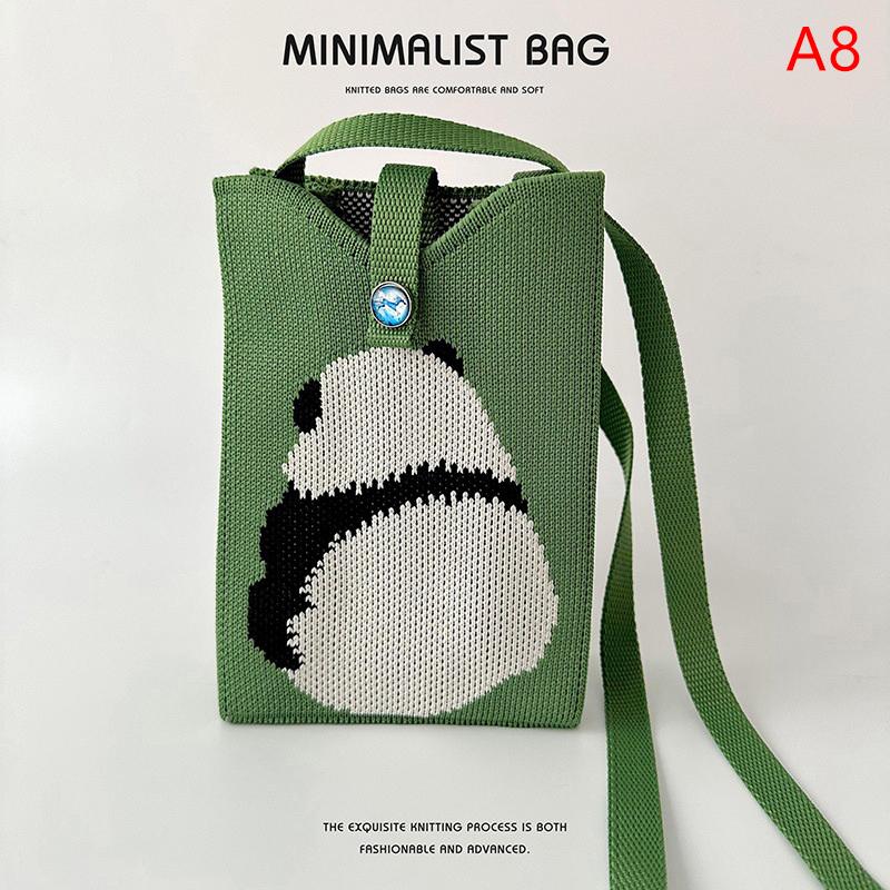 Mini Handy-Tasche Gestrickte Schulter-Umhängetaschen Tragbare Kleine Gewebte Geldbörse Vielseitige Handtasche für Frauen