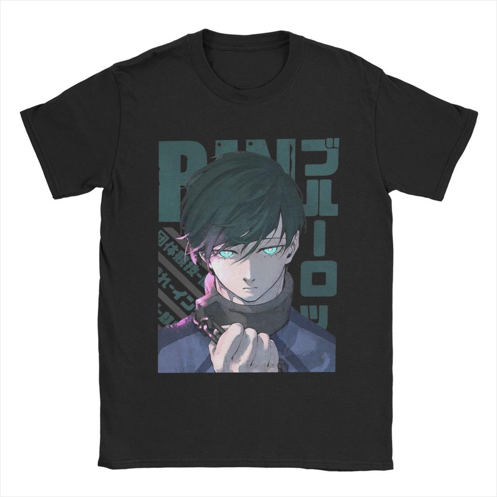 Pánské tričko Blue Lock Rin Itoshi Novinka Bavlněná trička Krátký rukáv Tričko Kulatý výstřih Oblečení Léto