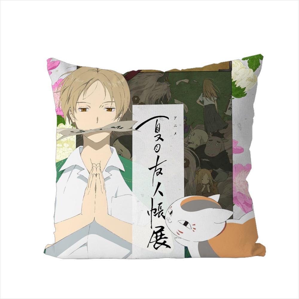 Natsume Yuujinchou Pillow Case For Car Sofa Decorative Home Doublesided Print Plush Square Throw Pillow Cushion Cover