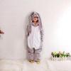 Autumn And Winter Parent-Child Clothing Men And Women Children Cartoon Animal One-Piece Pajamas Rose Red Rabbit Flannel Loungewear Performance Clothes