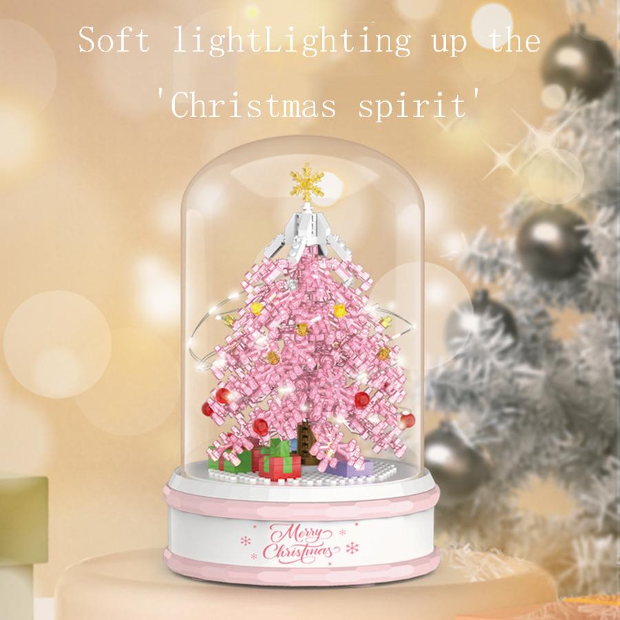 Children'S Puzzle Puzzle Toys Crystal Christmas Tree Music Boxes Assembly Building Blocks, Toys Christmas Gifts