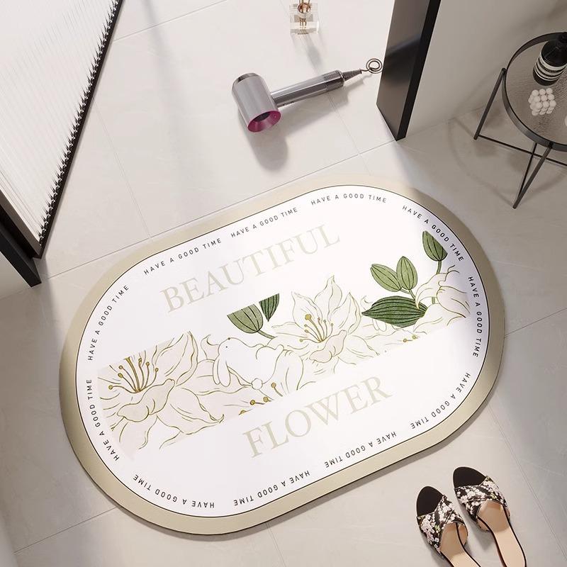 Diatom Mud Mat Bath Area Non-slip Cushion Rural Home Toilet Entry Entry Quick Drying Soft Carpet Foot Mat Moisture-wicking