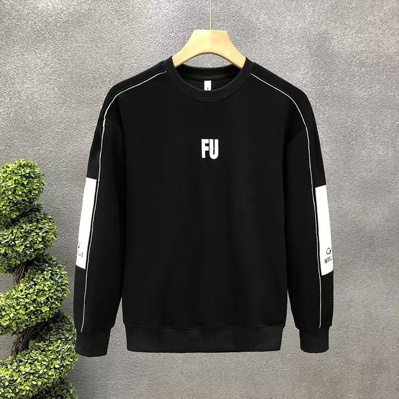 Pánské těžké mikiny s kulatým výstřihem, Trendy jarní/podzimní topy s dlouhým rukávem