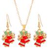 New Christmas Necklace Earrings Set With Santa Reindeer Tree Snowman Socks Designs Festive Ornaments