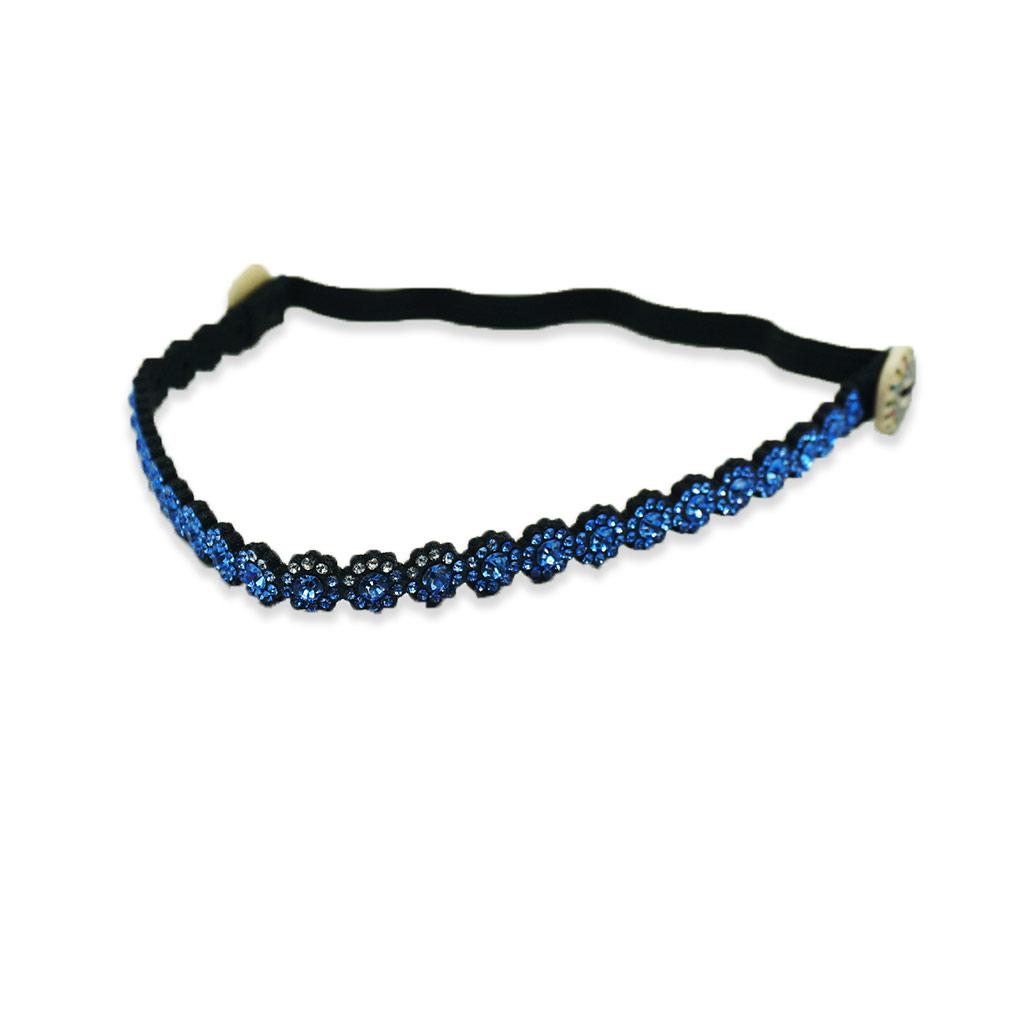 

Headbands Rhinestones Simple Style Head Band Flexible Elastic Headwear with Buttons Hair Styling Accessories Wrap for Yoga
