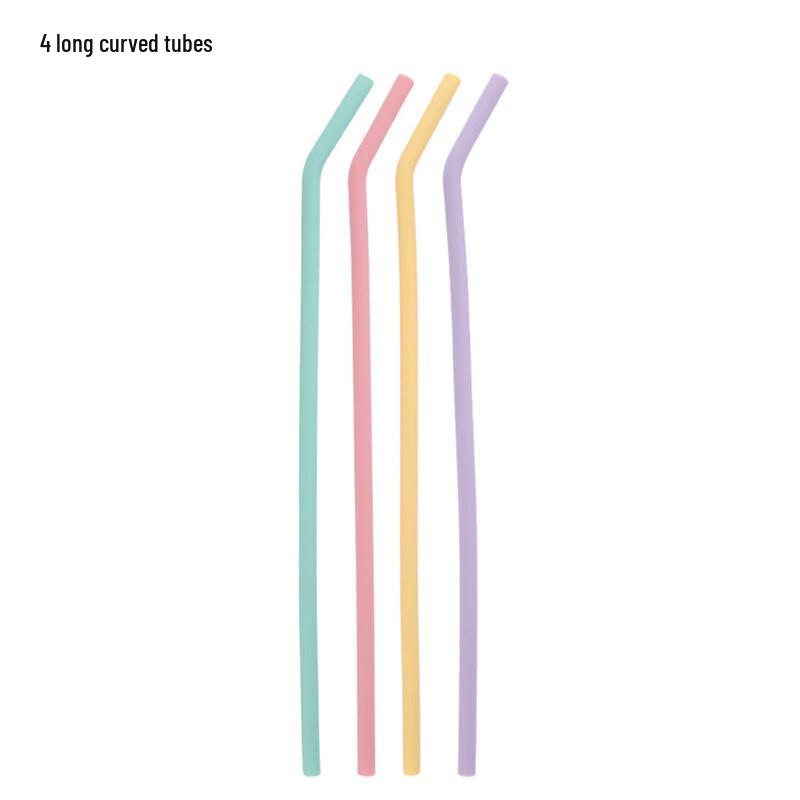 

Portable Silicone Bent Drinking Straws - Nordic 4-Color Set