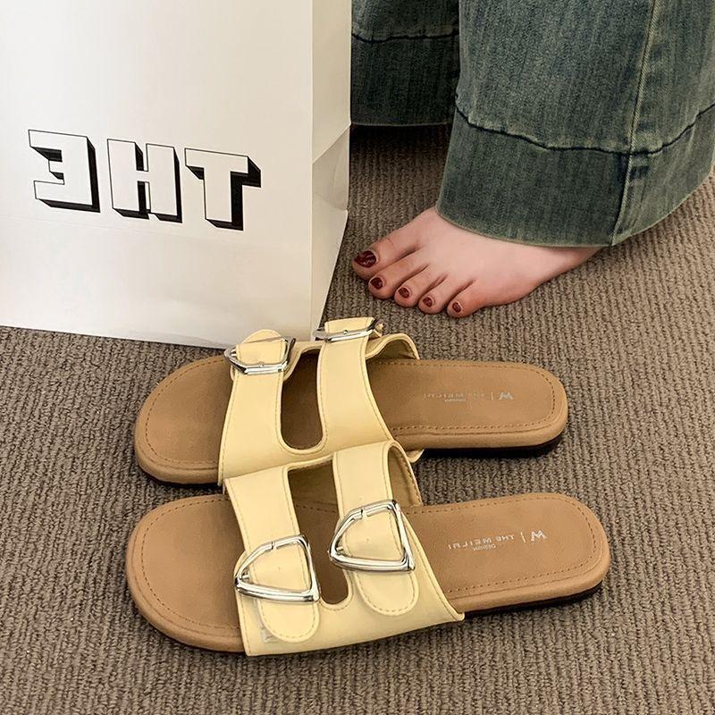 Flat-bottomed Slippers Women's Summer Outer Wear 2025 New Casual Maternity Cool Slippers Are Beautiful and Versatile with Skirts