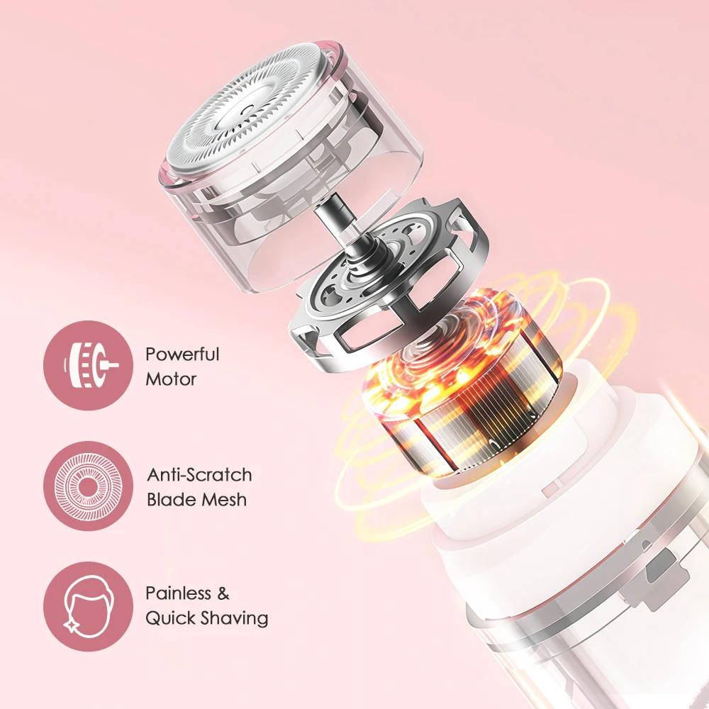 Dual-head Mini Hair Remover for Women, Facial Hair Removal, Electric Razor Shaver Portable Bikini Epilator for Lips, Chin,Armpit