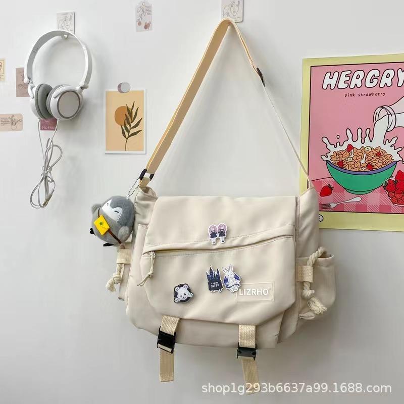 Wind Large-capacity Shoulder Bag, Harajuku Retro Tooling Style Messenger Bag, Student Nylon Messenger Bag