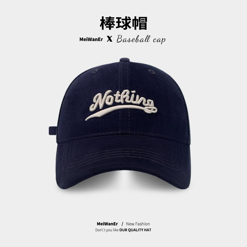 Embroidered Letters Show The Face Small Peaked Cap Children'S Season Sun Protection Warm Versatile Big Head Circumference Baseball Cap