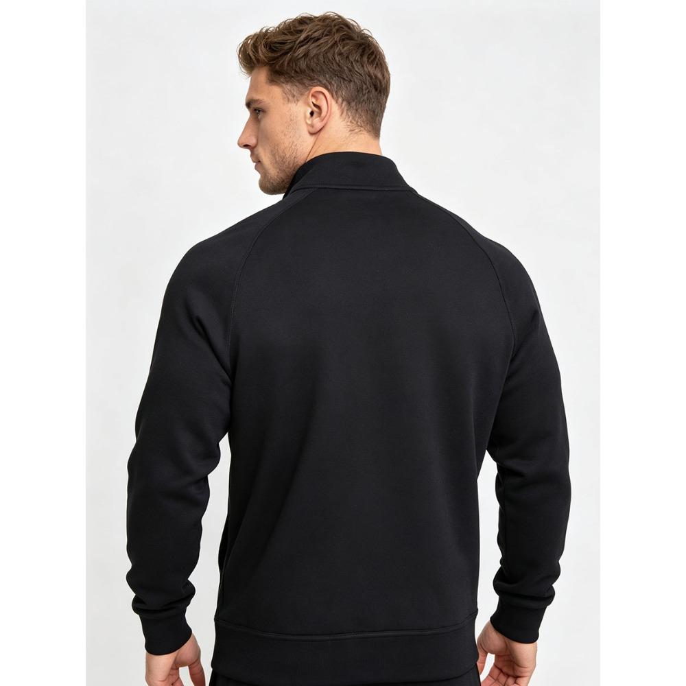 Men's Plus Size Half-Zip Sweatshirt - 100% Cotton Pullover Jumper with Stand Collar  With Pocket Loose Fit Workout Daily Sweaters for Men