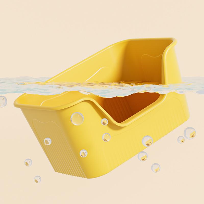 Oversized Splash-Proof Semi-Enclosed Cat Litter Box