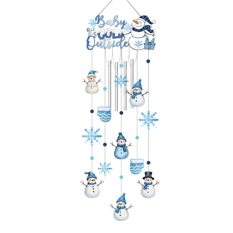 

Рождественское украшение лед и снег снеговик колокольчики ветра двусторонняя цветная печать ручная работа украшение уличные украшения высокий класс нишевый