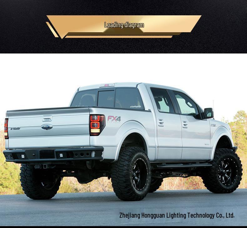 Rear LED Taillights with Sequential Turn Signal for 2009-2014 Ford F150