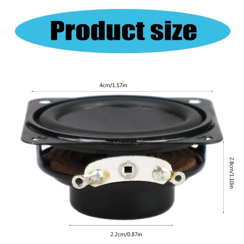 2 Stück 1,5 Zoll Tragbare Lautsprecher Vollbereichslautsprecher 4 Ohm 3W Stereo-Lautsprecher Tieftöner-Lautsprecher Heimkino-Zubehör
