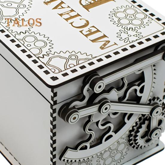 Wooden Mechanical Box Storage Box with Gears Interactive Jewelry Box for Rings Bracelets Mechanical Enthusiasts Gift