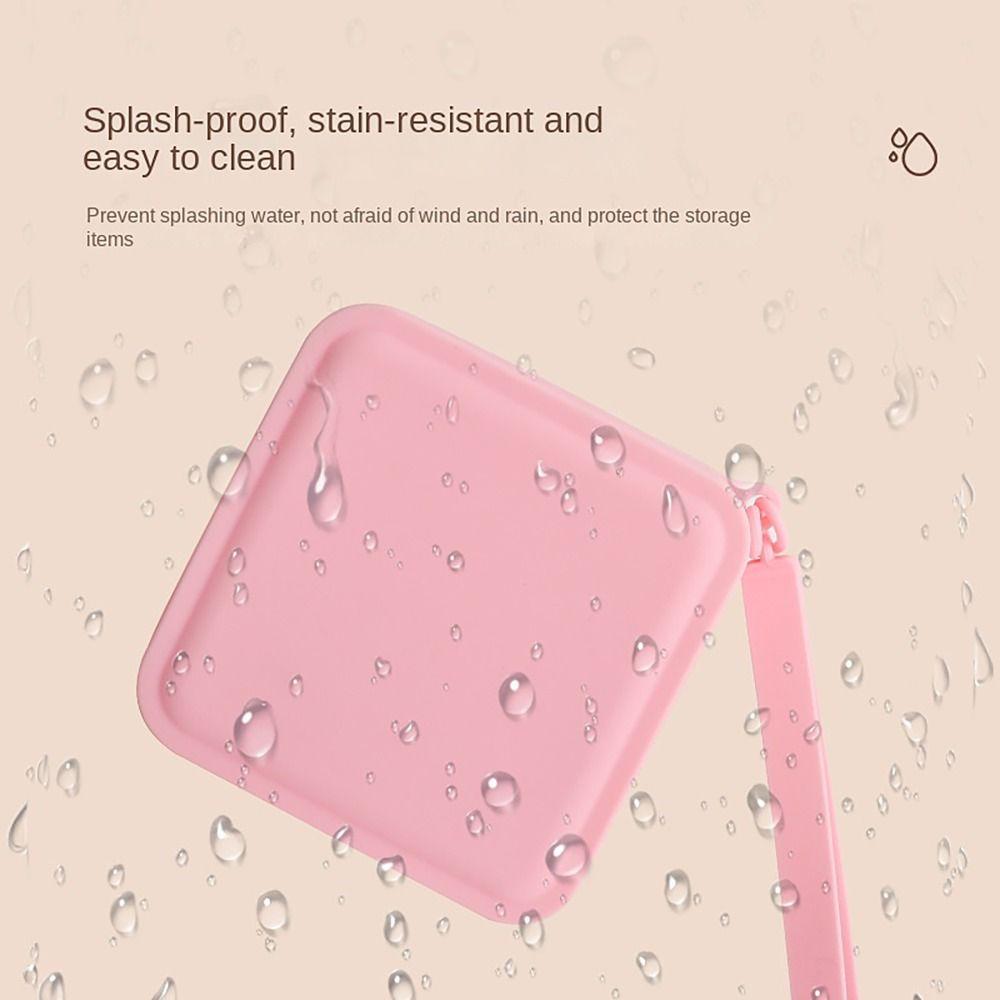 Mini Silicone Organizer Wallet Coin Purse Waterproof Smooth Zipper Earphone Bag Travel Pouch Students