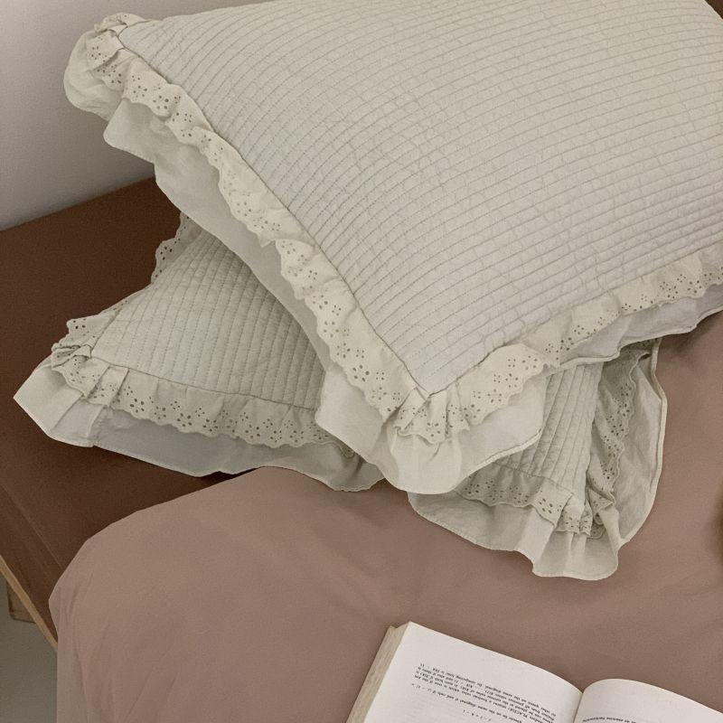 Korean Adult Double-layer Ruffled Lace A Pair of Pillowcases